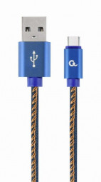 Gembird CC-USB2J-AMCM-1M-BL Premium jeans (denim) Type-C USB cable with metal connectors 1m Blue