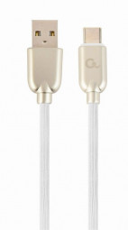 Gembird CC-USB2R-AMCM-1M-W Premium rubber Type-C USB charging and data cable 1m White