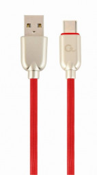 Gembird CC-USB2R-AMCM-2M-R Premium rubber Type-C USB charging and data cable 2 m Red