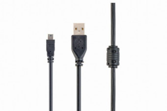Gembird CCF-USB2-AM5P-6 USB 2.0 A- MINI 5PM cable with ferrite core 1,8m Black