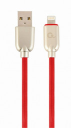 Gembird CC-USB2R-AMLM-2M-R Premium rubber 8-pin charging and data cable 2 m Red