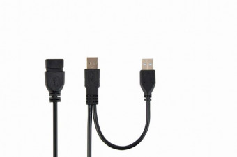 Gembird CCP-USB22-AMAF-3 Dual USB 2.0 A-plug A-socket extension cable 0,9 m Black