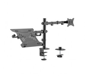 Gembird MA-DA-03 Adjustable Desk Mount With Monitor Arm And Notebook Tray Black
