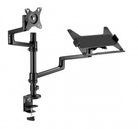Gembird MA-DA-04 Desk mounted adjustable monitor arm with notebook tray 17