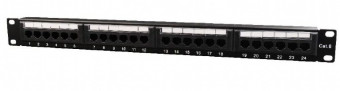 Gembird NPP-C624CM-001 Cat.6 24 port patch panel with rear cable management