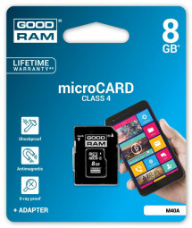 Good Ram 8GB microSDHC Class 4 + adapterrel