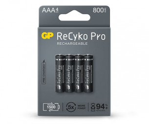 GP ReCyko Pro 800mAh AAA Ni-MH akkumulátor 4db/csomag