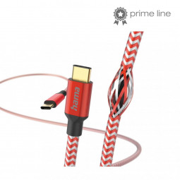 Hama REFLECTIVE USB TYPE-C - TYPE-C 1,5m Red