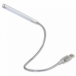 Hama Swan Neck Notebook Light with 10 LEDs Dimmable Touch Sensor Silver