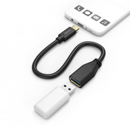 Hama USB Type-C OTG 0,15m adapter Black