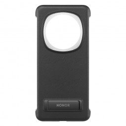 Honor Magic 6 Pro PU Bracket Case Black