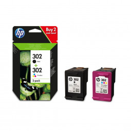HP X4D37AE (302) Black + Color tintapatron