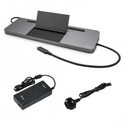 I-TEC USB-C Metal Ergonomic 4K 3x Display Docking Station with Power Delivery 85W + i-tec Universal Charger 112W Grey