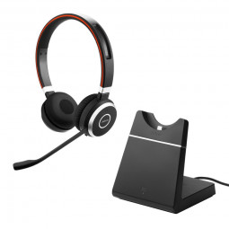 Jabra Evolve 65 SE MS Stereo Bluetooth Headset + Charging Station Black
