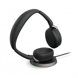 Jabra Evolve2 65 Flex USB-C MS Stereo Bluetooth Headset + Charging Stand Black