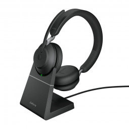 Jabra Evolve2 65 UC Stereo Bluetooth Headset + Charging Station Black