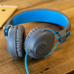JLab JLAB Studio Wired On Ear Headphones Grey/Blue