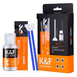 K&F Concept kamera aps-c érzékelő tisztító szett 16mm 10 db-os + 20 ml tisztító folyadékkal