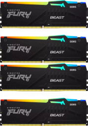 Kingston 128GB DDR5 5200MHz Kit(4x32GB) Fury Beast RGB Black