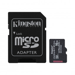 Kingston 16GB microSDHC CL10 U3 V30 A1 Industrial + adapterrel