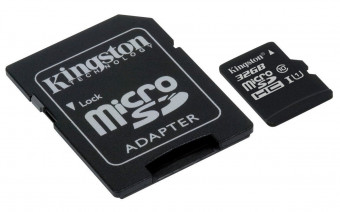 Kingston 32GB microSDHC Canvas Select Class10 UHS-I + adapterrel