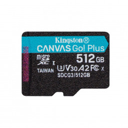 Kingston 512GB microSDXC Canvas Go! Plus 170R A2 U3 V30 Card adapter nélkül