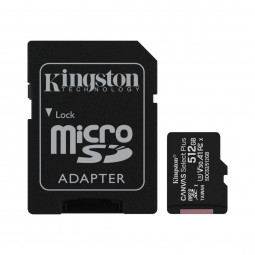 Kingston 512GB microSDXC Canvas Select Plus 100R A1 C10 Card + adapterrel