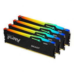 Kingston 64GB DDR5 5200MHz Kit(4x16GB) Fury Beast RGB Black