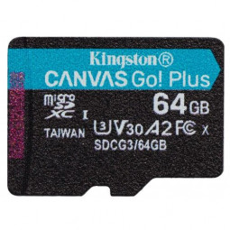 Kingston 64GB microSDXC Canvas Go! Plus 170R A2 U3 V30 Card adapter nélkül