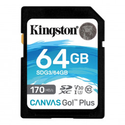 Kingston 64GB SDXC Canvas Go! Plus 170R C10 UHS-I U3 V30