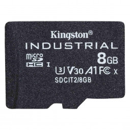 Kingston 8GB microSDHC CL10 U3 V30 A1 Industrial adapter nélkül