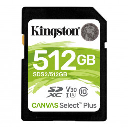 Kingston 512GB SDXC Canvas Select Plus 100R C10 UHS-I U3 V30