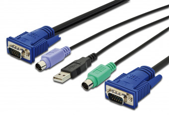 Digitus KVM Cable-Set,VGA,PS/2-Mouse,PS/2-Keyboard, USB