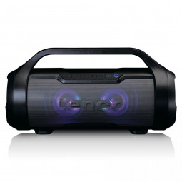 Lenco SPR-070BK splashproof Bluetooth speaker met FM radio, USB, Sd and party lights Black