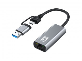 LevelOne USB-0423 2.5 Gigabit Ethernet 2-in-1 USB-C/A Network Adapter