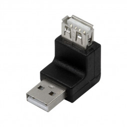 Logilink AU0027 USB2.0 A/M to USB-A/F 270° angled adapter Black