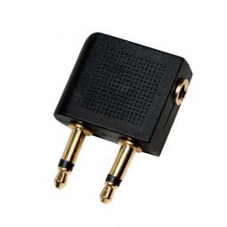 Logilink Audio adapter, 2x 3.5 mm 2-Pin/M to 3.5 mm 3-Pin/F 90° angled Black