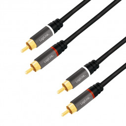 Logilink Audio cable 2x RCA/M to 2x RCA/M 1,5m Black