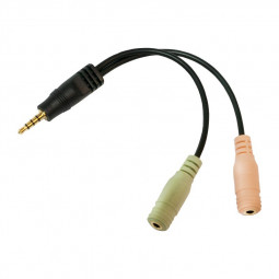 Logilink Audio jack adapter 4-pin 3.5 mm stereo male to 2x3.5mm female