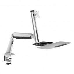Logilink BP0040 Sit-stand workstation monitor desk mount, tilt -15/+15, swivel -90/+90, level adjustment