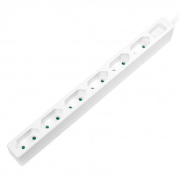 Logilink Socket outlet 6-way slim 1,5m White