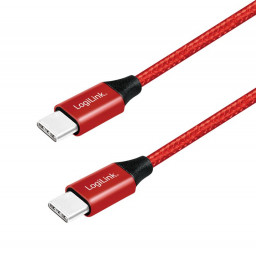 Logilink USB 2.0 Type-C cable C/M to USB-C/M 1m Red
