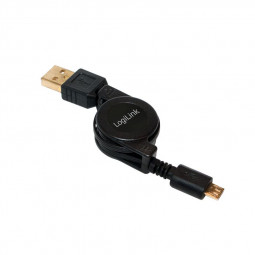 Logilink USB A Male to microUSB B Male cable with Gold Shell & Contacts