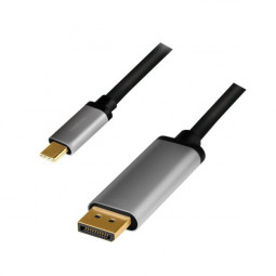 Logilink USB Type-C cable C/M to DP/M 4K alu1,8m Black/Grey