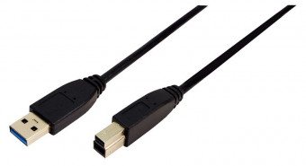 Logilink USB3.0 Connection A->B 2x male cable 2m Black