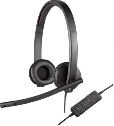 Logitech H570E USB Headset Stereo Black + Brio Webkamera Black