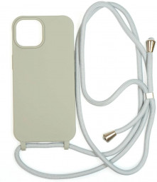 Mobile Origin Lanyard Case iPhone 15 Light Grey