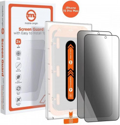 Mobile Origin Privacy Screen Guard iPhone 15 Pro Max with easy applicator 2 pack