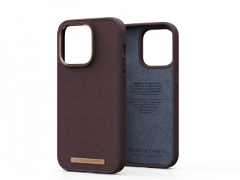 Njord Genuine Leather Case iPhone 14 Pro Dark Brown