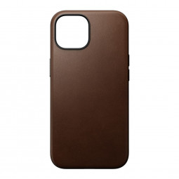 Nomad iPhone 15 Modern Leather Case Rustic Brown